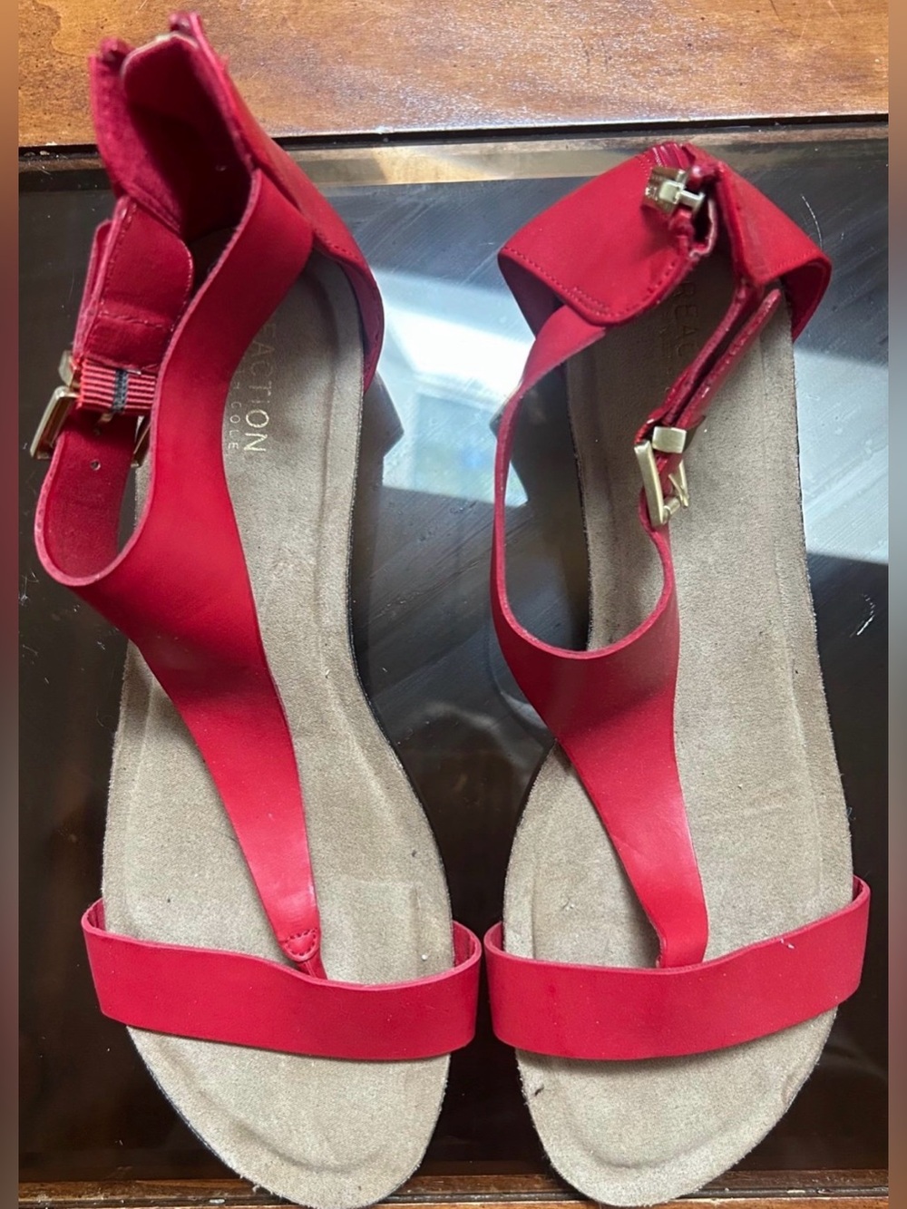 Kenneth Cole Reaction Red Ankle-Strap Sandals
